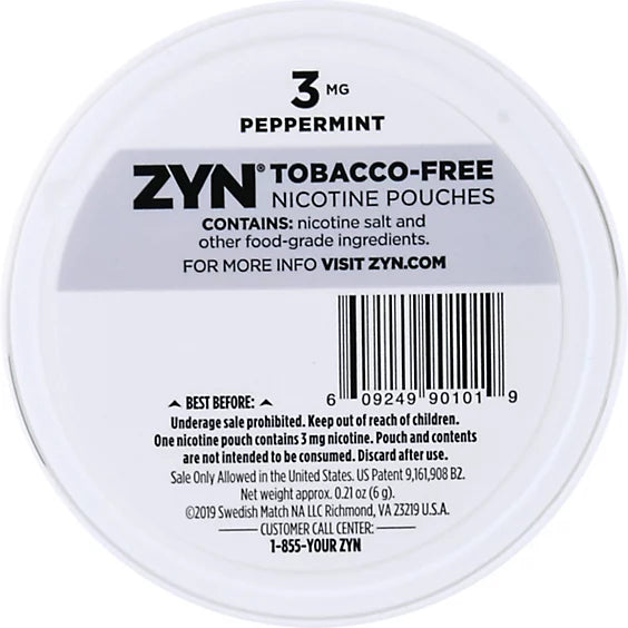 ZYN 3mg Peppermint Pouches